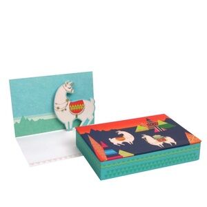 Up with Paper LUXE Llama Boxed 3D Note Cards (BN121), 8 ct